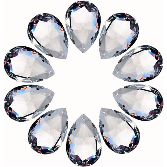 10pcs Crystal Pendants 1.5"/38mm Crystal Suncatcher - Hanging - Picture 1 of 7